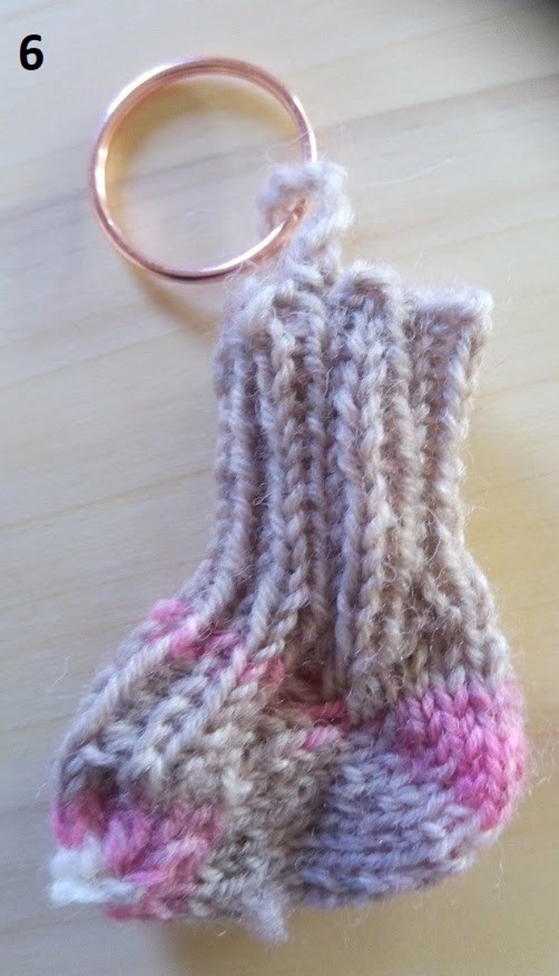 Mini socks shopping token gift unique handmade hand knitted keychain bag dangling handmade 6