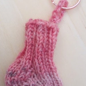 Mini socks shopping token gift unique handmade hand knitted keychain bag dangling handmade 1