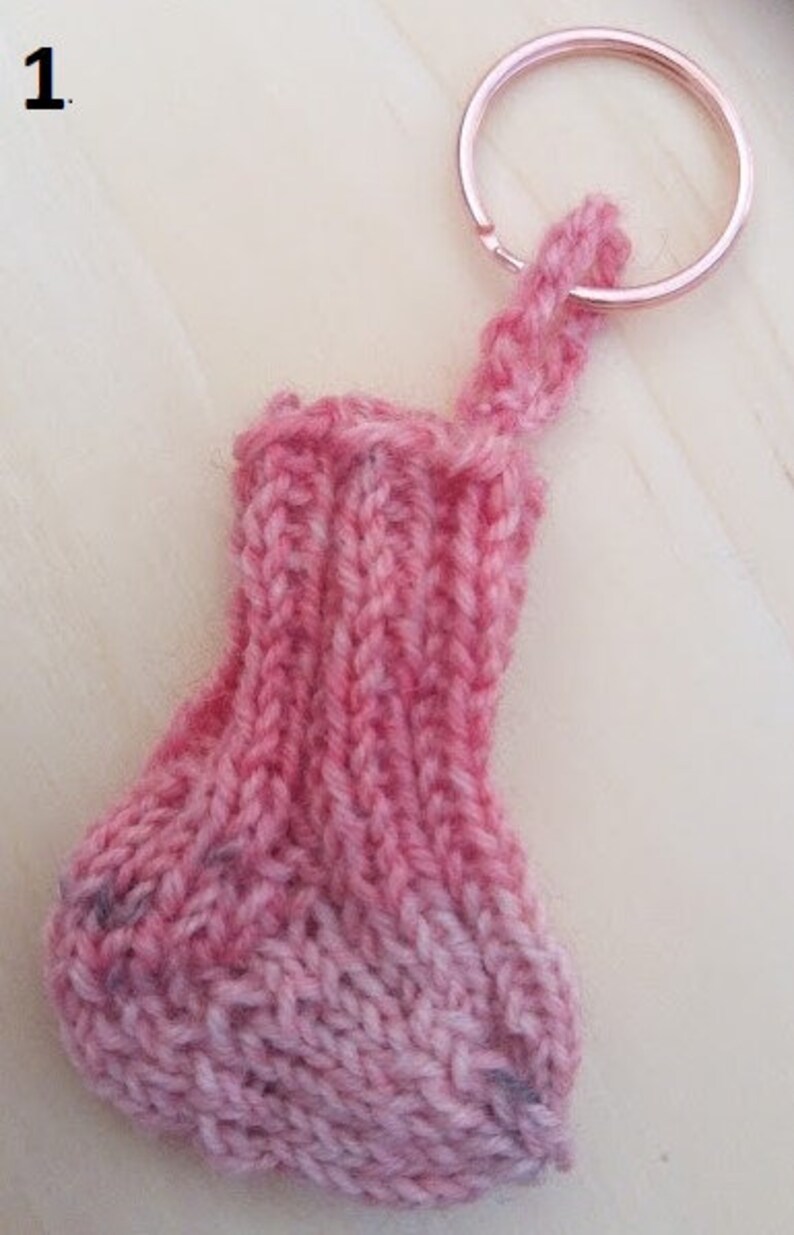 Mini socks shopping token gift unique handmade hand knitted keychain bag dangling handmade 1