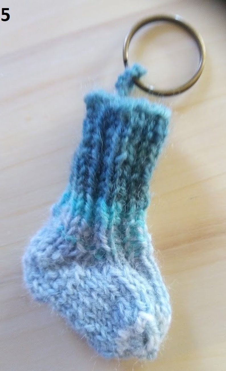 Mini socks shopping token gift unique handmade hand knitted keychain bag dangling handmade 5