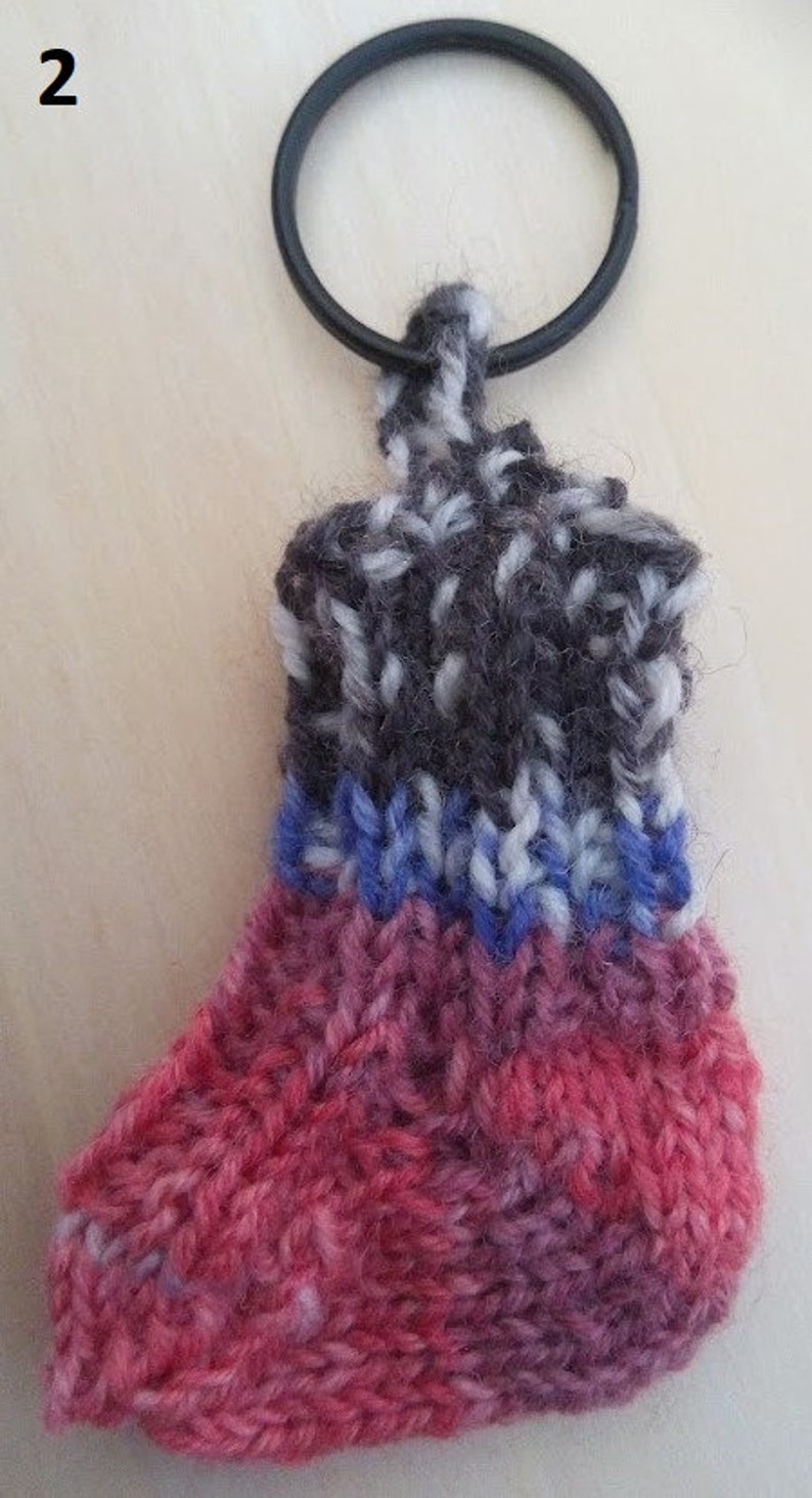 Mini socks shopping token gift unique handmade hand knitted keychain bag dangling handmade 2