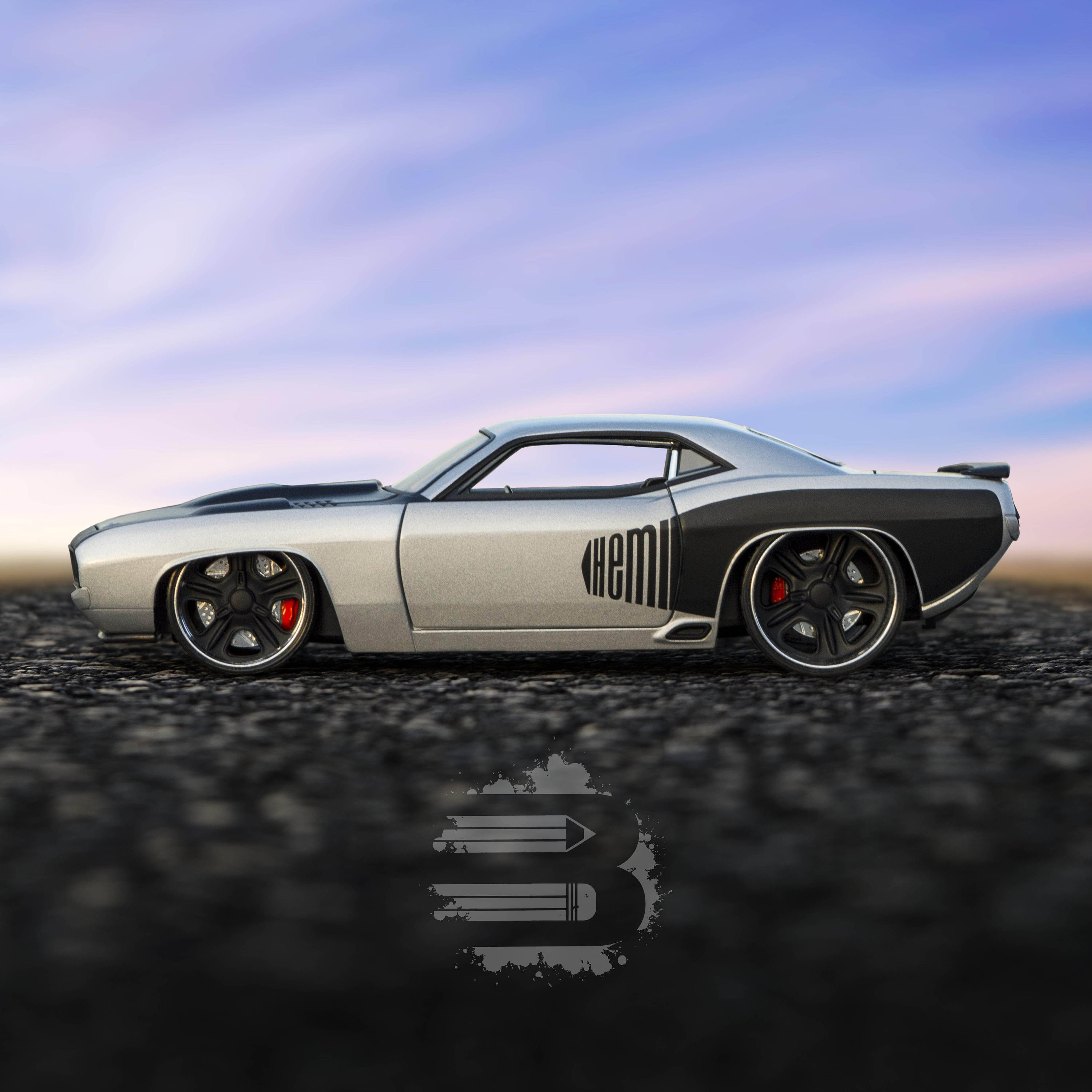 Vintage 1971 Plymouth Hemi Cuda, Classic Muscle Car, Digital Photo 