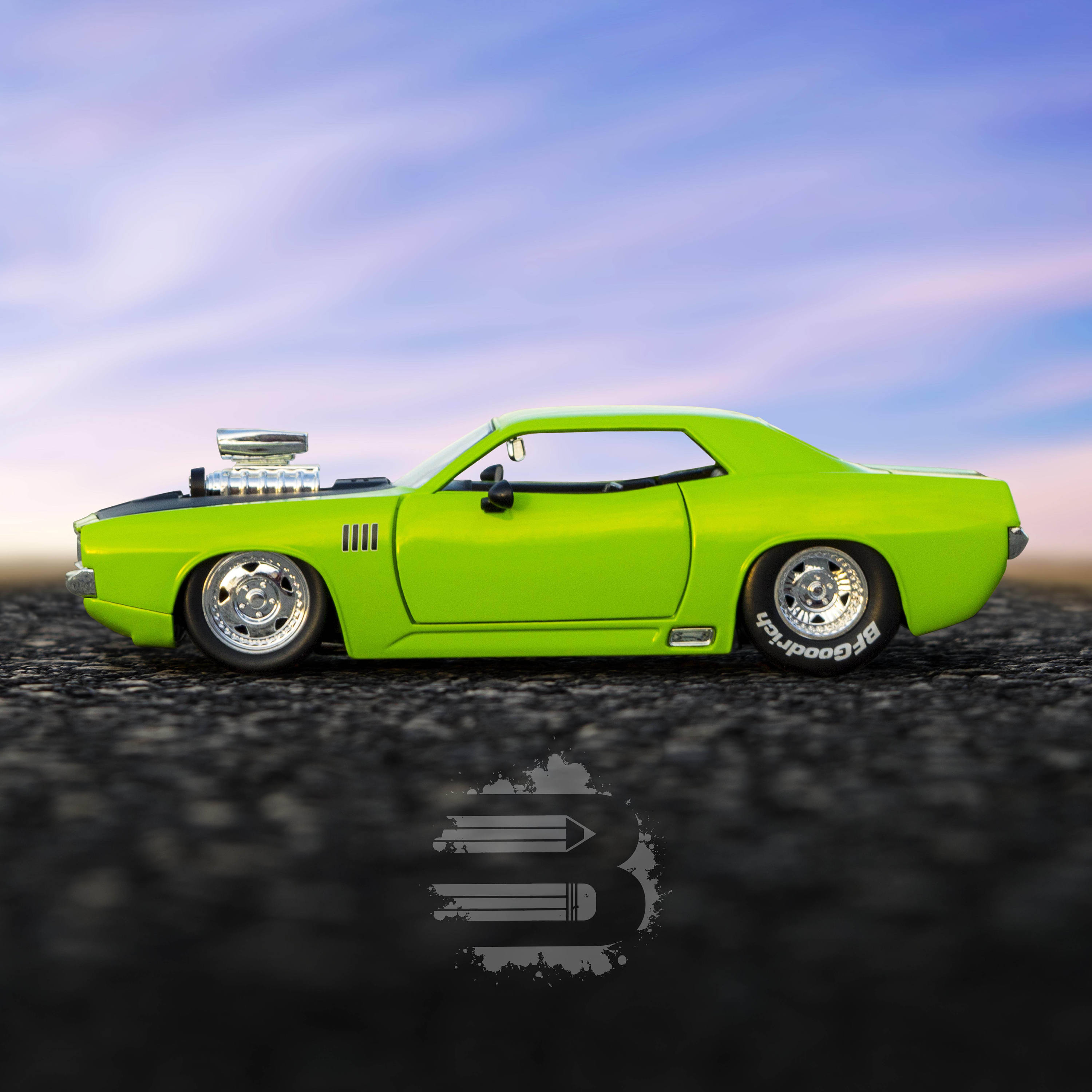Vintage 1970 Plymouth Barracuda, Pro Street Drag Racing Muscle Car