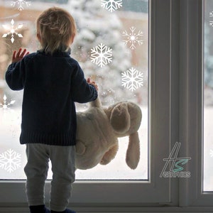 Snowflakes windows stickers, Window decal, Christmas decals, Christmas window decal, snow wall decal
