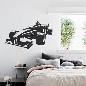 Car wall decals, Formula 1 vinyl decal, Race car for Boy room decor