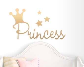 Princess wall decal, Girl Nursery decals, Baby girl room stickers, Vinyl wall decal