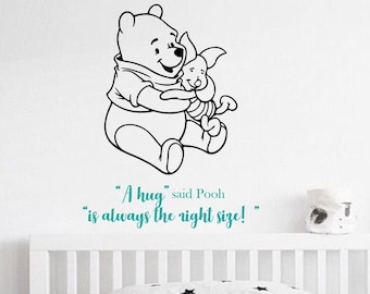 Classic Winnie The Pooh And Piglet decal,  Nursery wall decal, Pooh bear wall decal