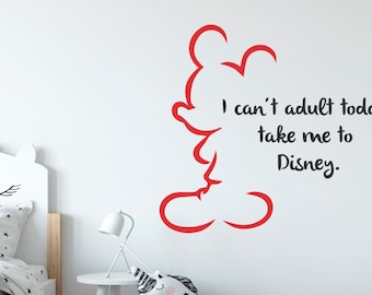 Mickey Mouse Wandtattoo, Disney Wand Zitat Aufkleber, Kindergarten Wandtattoo, Kinderzimmer Aufkleber