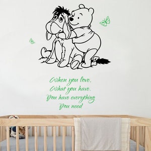 Winnie the Pooh Decal, Quote wall decal, Disney stickers for nursery wall decor