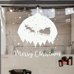 Santa Clause decal, Winter Christmas stickers, Merry Christmas window decal