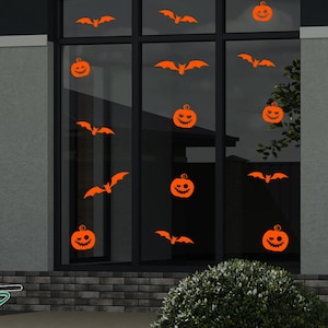 Calcomanías de calabaza, pegatinas de calabaza de Halloween, Decoración de Feliz Halloween, Decoración de porche de otoño, Feliz Halloween - Decoración del hogar de Halloween para niños