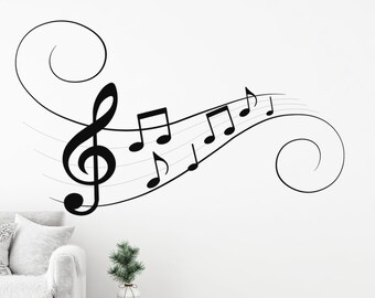 Music Wall Decals, Music notes wall decal, Piano notes sticker