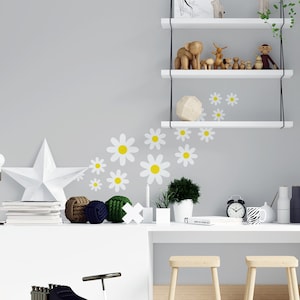 Blumen-Wand-Aufkleber, Kamille Blume Aufkleber, Schlafzimmer-Wand-Dekor, Kindergarten Aufkleber