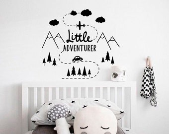 Adventure Wall Decal, Mountain wall decal, Nursery wall decal, Woodland decal, Kids wall stickers