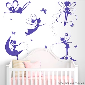 Fairy wall decals, Nursery wall decal, Fairy wall sticker, Butterfly decals, Girl wall decal for kids room decor