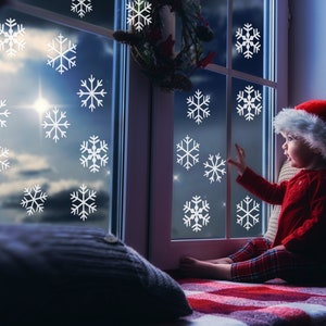 Snowflakes windows stickers, Window decal, Christmas decals, Christmas window decal, snow wall decal