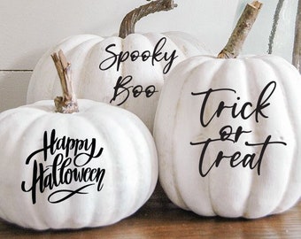Pumpkin decals, Happy Halloween vinyl decal, Trick or Treat and Spooky Pumpkin Decor, Happy Halloween - Halloween Home Decoration for Kids