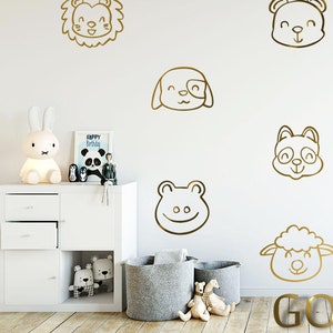 Safari animals wall decal, Forest wall decal, Nursery wall sticker, Animals decals, Kid wall art, jungle animal decal, safari nursery decal