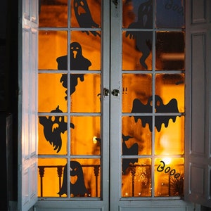 Ghost Halloween Decal, Halloween Window Decal , Halloween decals for car, Happy Halloween Halloween Home Decoration image 1