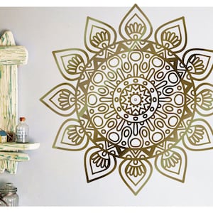 Yoga Wall Decal, Mandala wall decals, Lotus Flower Decals, Indian wall Decor