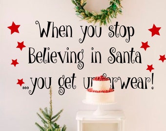 HOL003 He Knows When You Are Sleeping Santa Christmas Holiday Wall Decal Quote