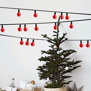 Christmas Lights decal, Window Lights sticker for Christmas decor, Holiday lights vinyl decal