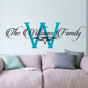 Family Name Wall Decal, Personalized Family Monogram, Family name vinyl deal