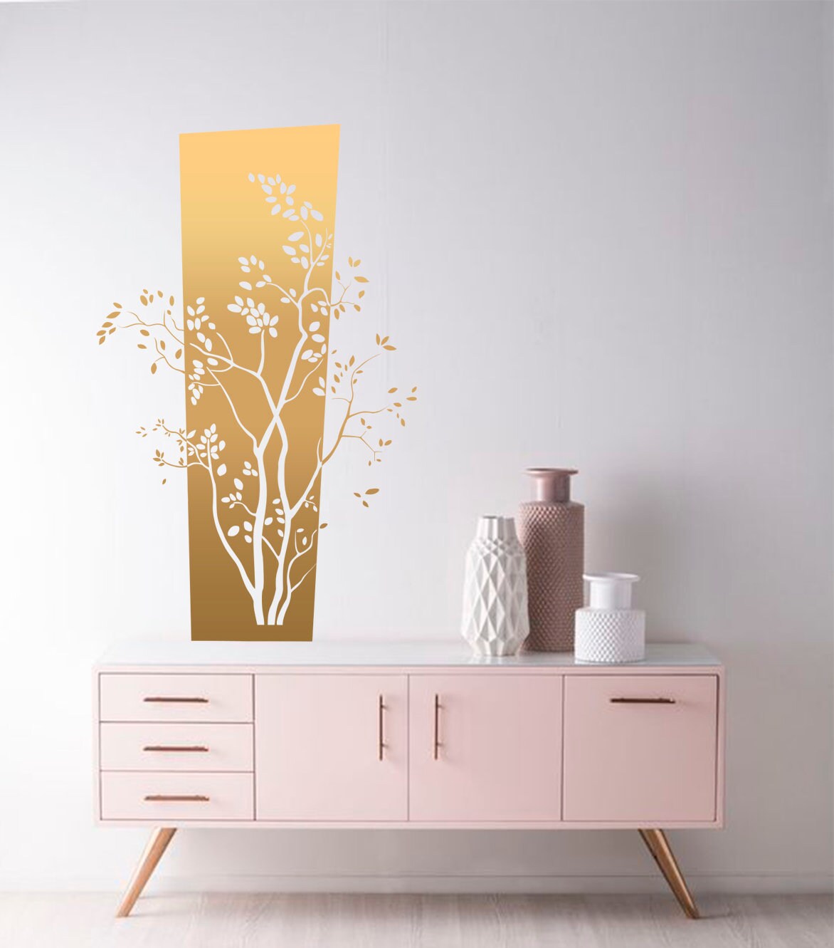 Tree Wall Decal Gold Tree Decal Bedroom Vinyl Decals Etsy UK