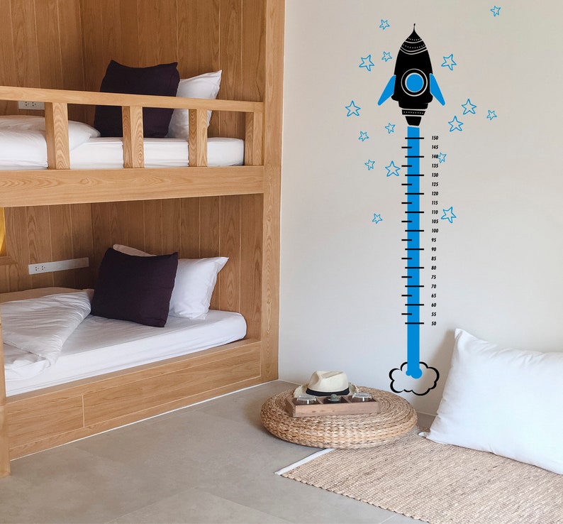Height Chart Decal Growth Chart Ruler Sticker Rocket Wall Etsy UK