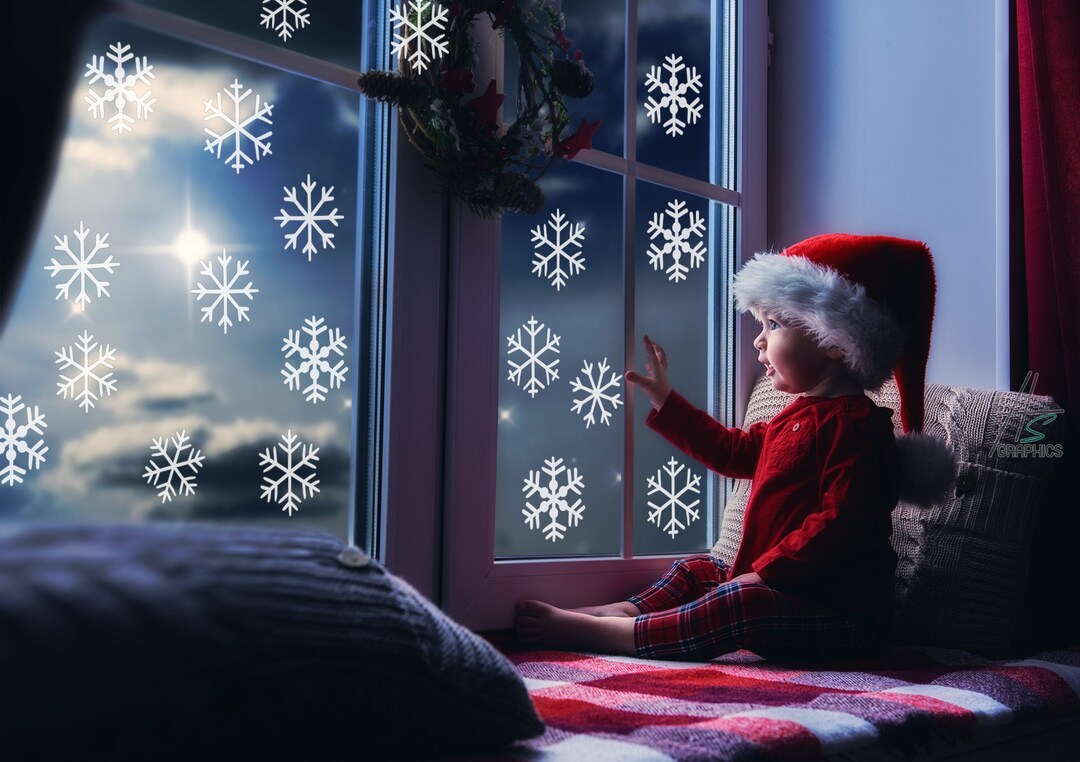 Snowflakes Windows Stickers, Window Decal, Christmas Decals, Christmas ...