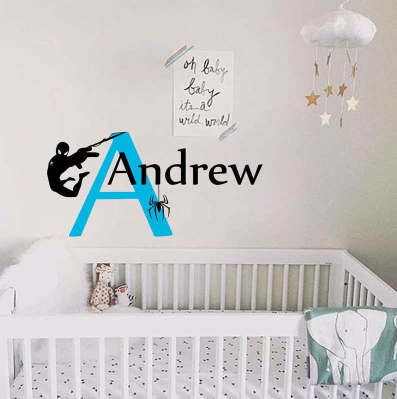 Spider Man Wall Decal Spiderman Decal Personalized Name Etsy UK