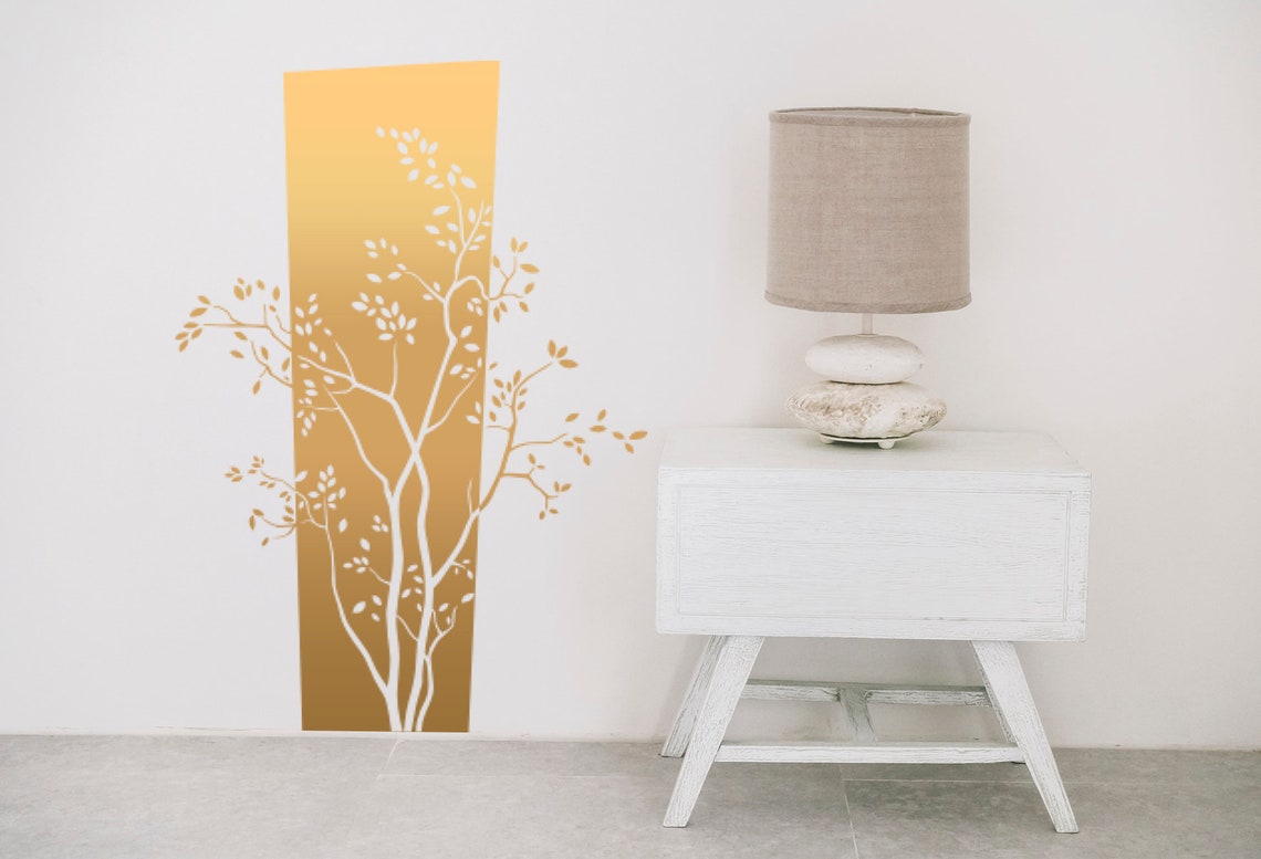 Tree Wall Decal Gold Tree Decal Bedroom Vinyl Decals Etsy UK