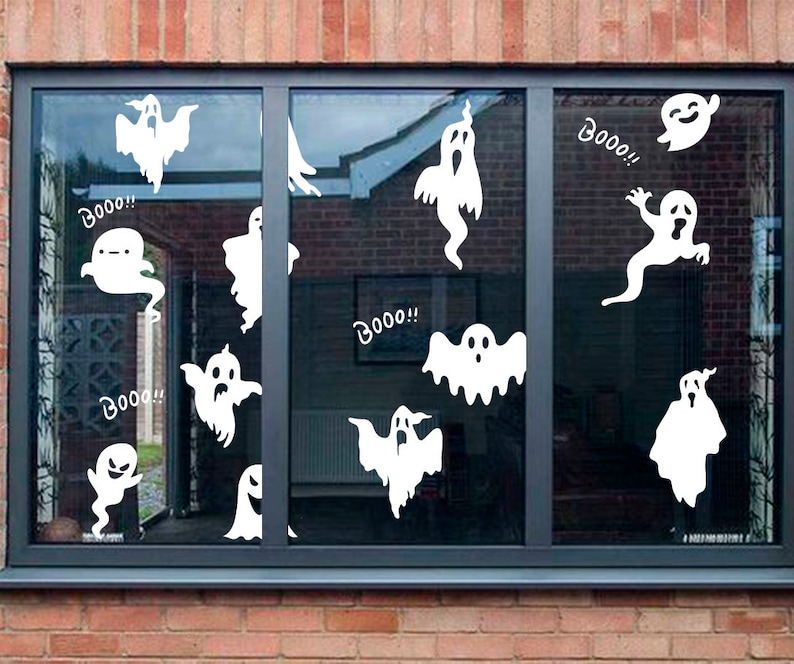 Ghost Halloween Decal, Halloween Window Decal , Halloween decals for car, Happy Halloween Halloween Home Decoration image 2