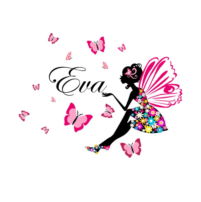Fairy wall decal Name wall decal Nursery wall decal Girl Etsy