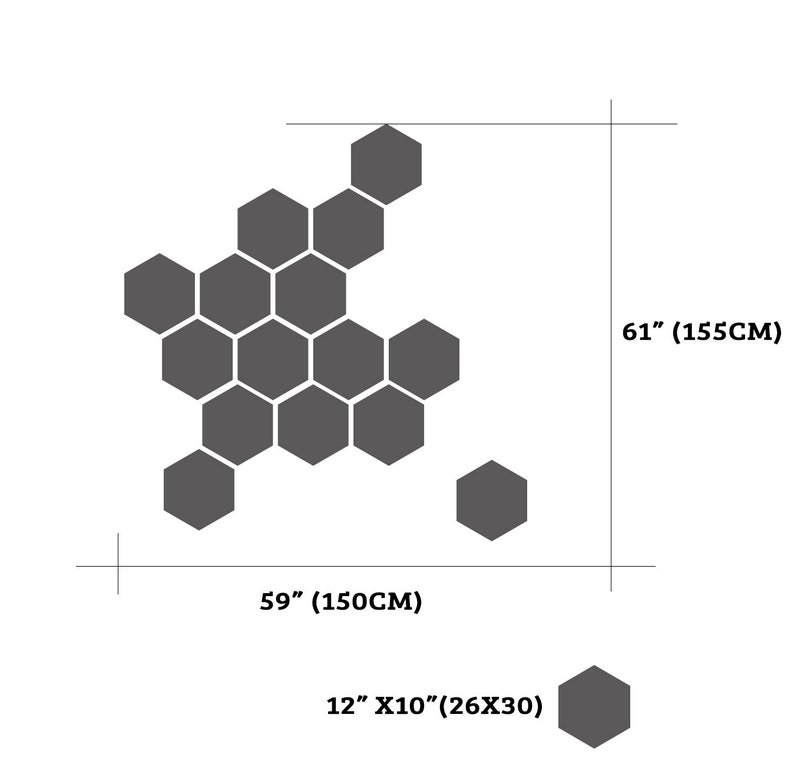 Wall Decal Hexagon Decal Geometric Decal Etsy UK