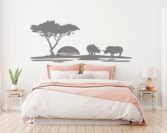 Vinilos decorativos de animales de safari para pared, pegatinas africanas de vinilo.