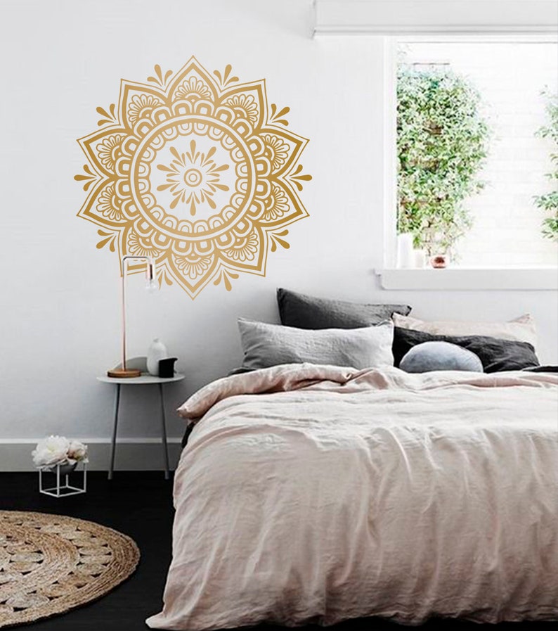 Mandala Wall Decal, Boho Wall Decals, Yoga Wall Stickers, Henna Vinyl ...