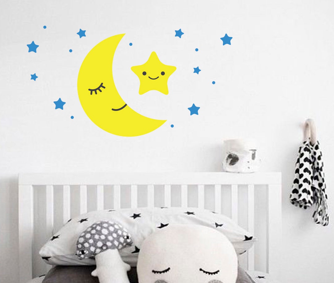 Moon and Stars Decals, Nursery Wall Decal, Kids Wall Stickers - Etsy