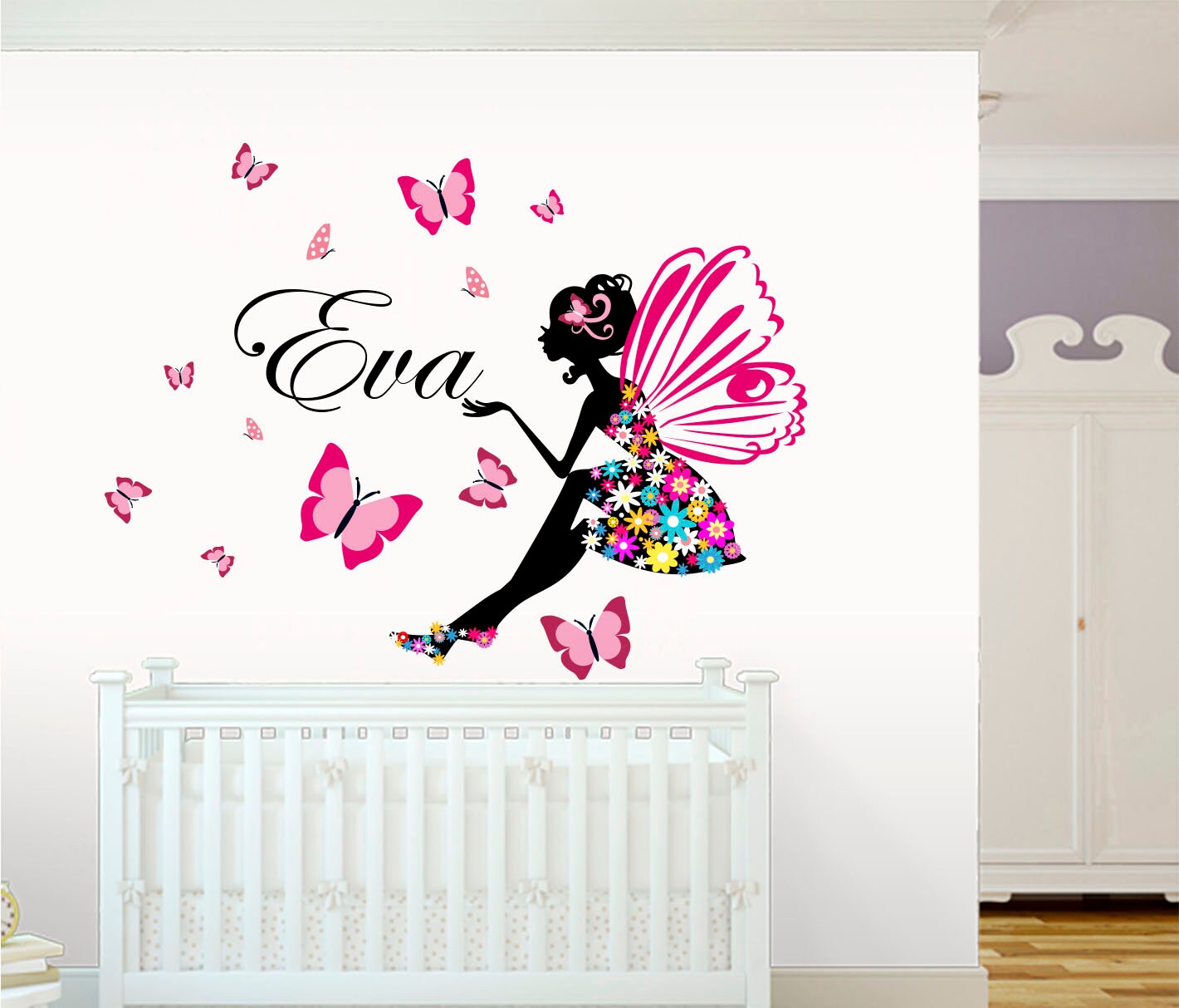 Fairy Wall Decal, Name Wall Decal, Nursery Wall Decal, Girl Name Decal ...