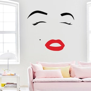 Woman decal, Beauty Salon decor, Marilyn Monroe decal, Woman silhouette decal
