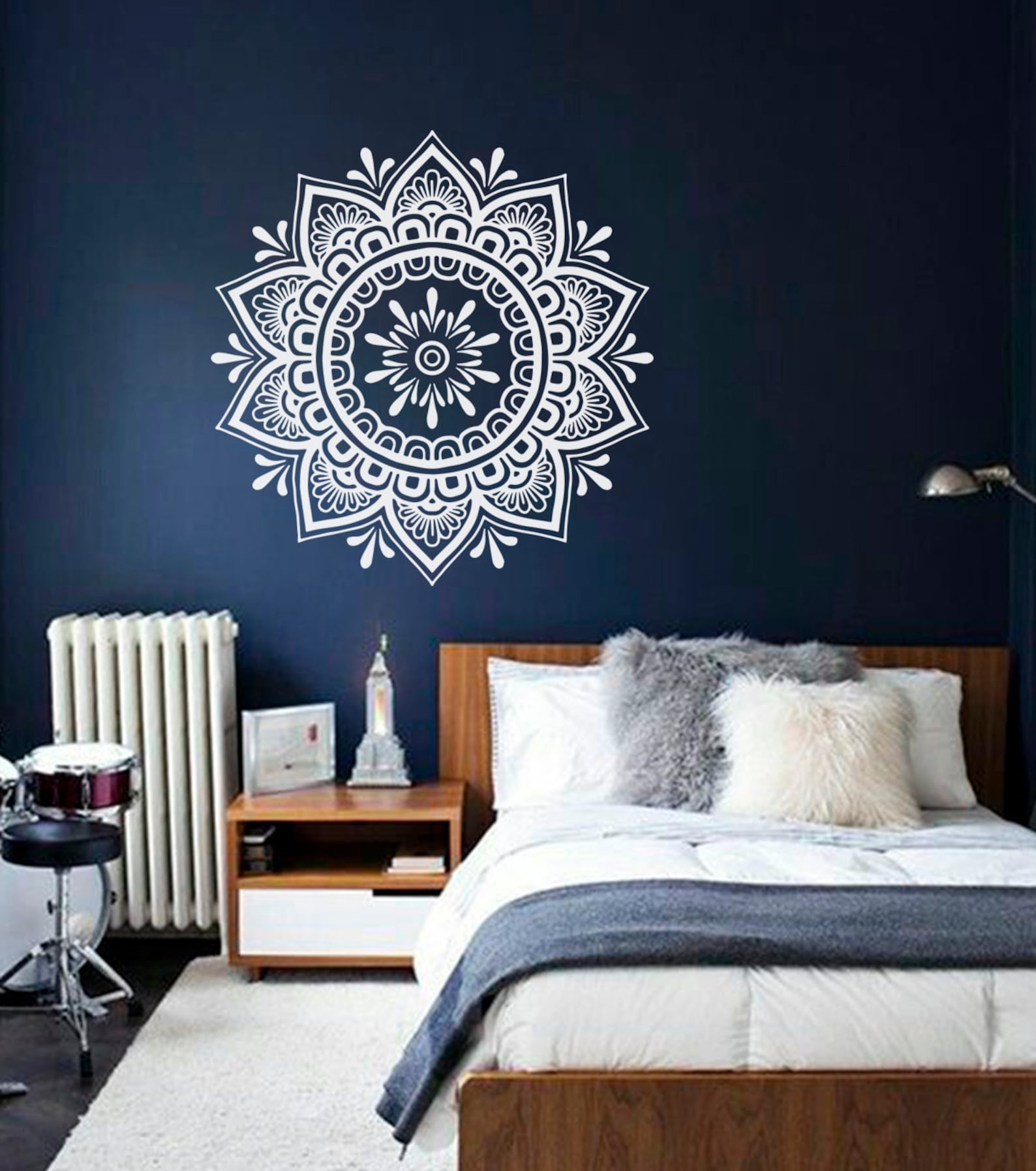 Mandala Wall Decal, Boho Wall Decals, Yoga Wall Stickers, Henna Vinyl ...