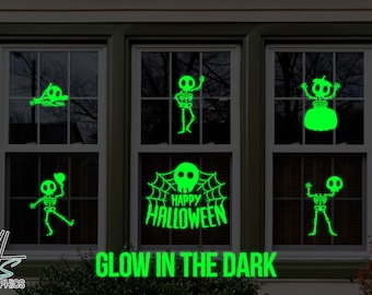 Halloween window decals, Halloween skeletons window decor, Halloween decals for car, Happy Halloween - Halloween Home Decoration