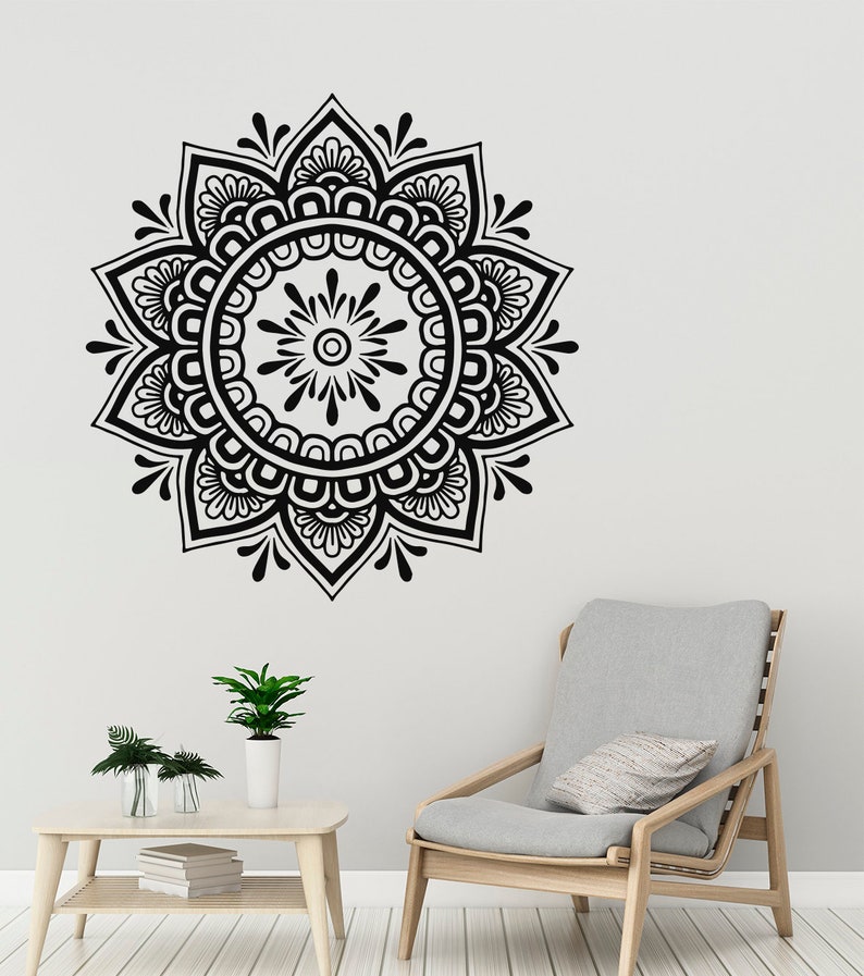 Mandala Wall Decal, Boho Wall Decals, Yoga Wall Stickers, Henna Vinyl ...