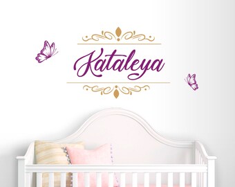 Name wall decal, Girl name wall decal, Nursery wall decal, Personalized Name decal, Girl room decal