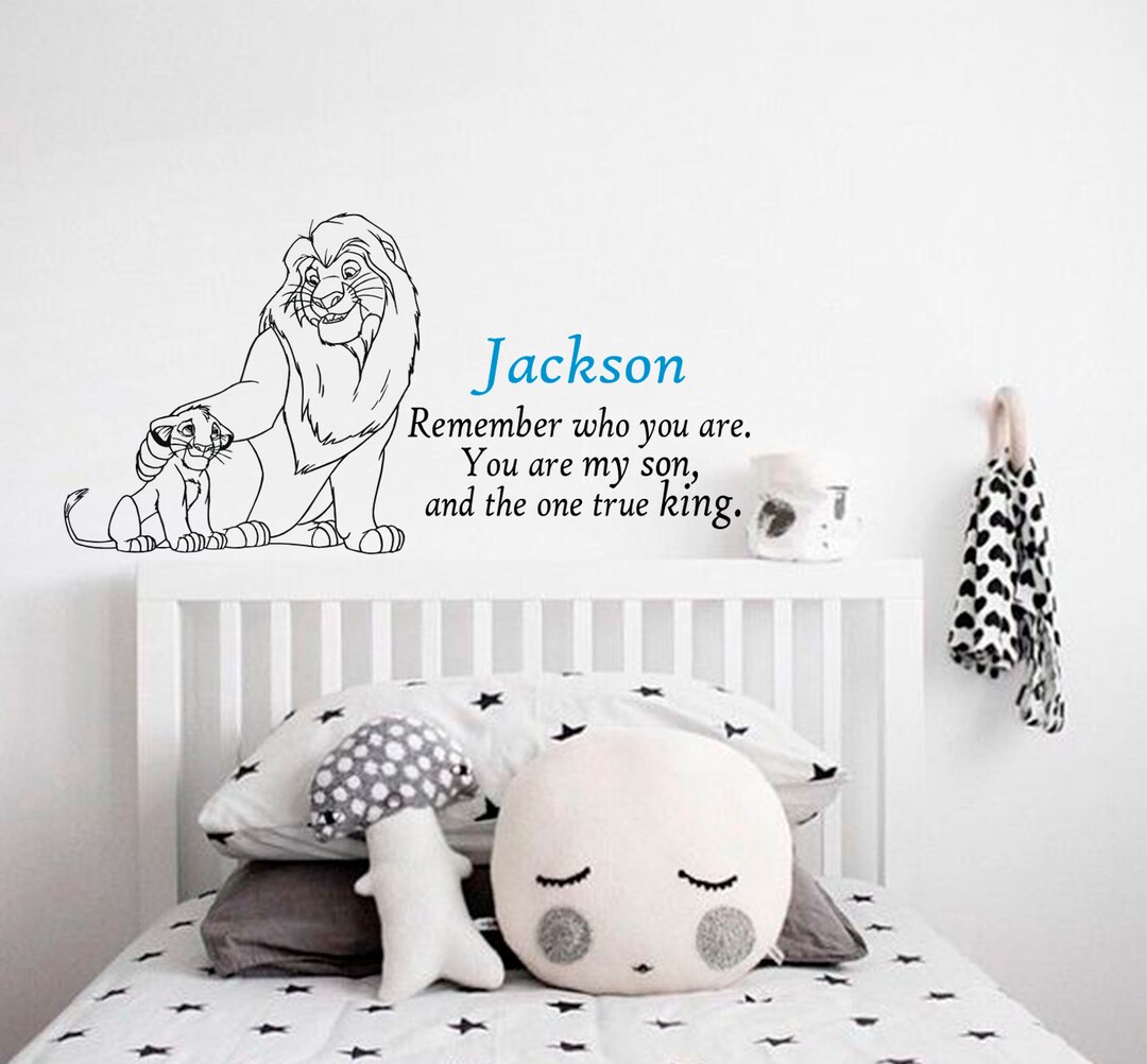 Personalized Boy Name Decal, Disney Wall Decal, Lion King Wall Decal