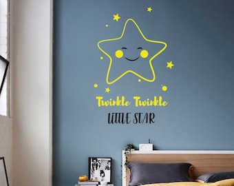 Twinkle twinkle little star decal, Nursery wall decal, Star nursery decal