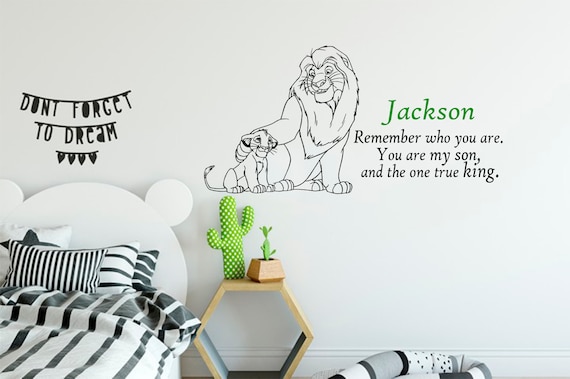 Personalized Boy Name Decal Disney Wall Decal Lion King Wall -  Sweden