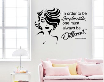 Coco Chanel Quote Wall Decal Chanel Sticker Beauty Salon 