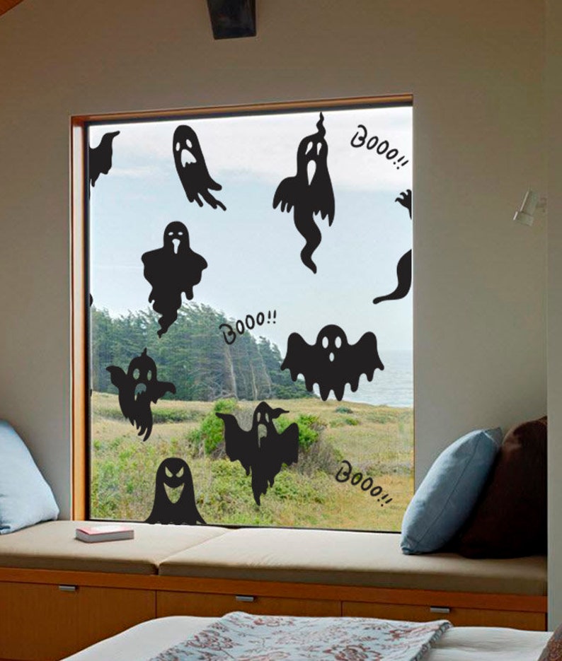 Ghost Halloween Decal, Halloween Window Decal , Halloween decals for car, Happy Halloween Halloween Home Decoration image 5