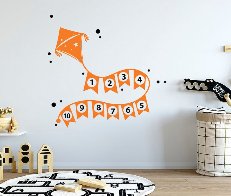 Kite Wall Decal Numbers Wall Decals for Kids Room Decor Etsy